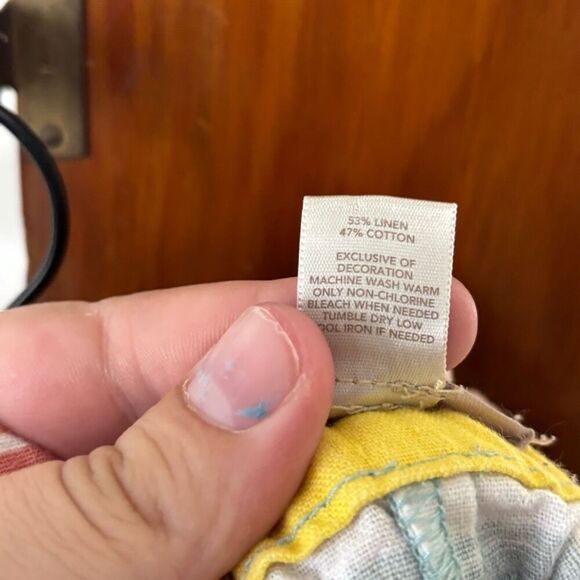 Loft linen blend bold striped frayed Beachy shorts size 10 - Picture 6 of 6